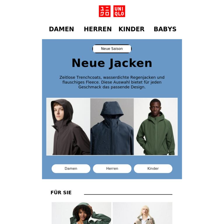 Von wasserdicht bis flauschig warm - newsletter screenshot
