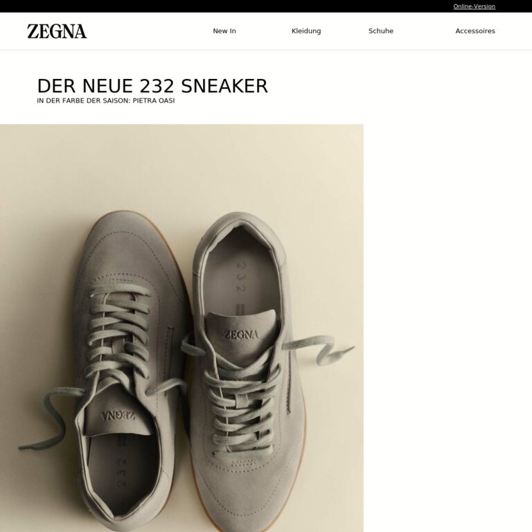Der 232 Sneaker, jetzt in Pietra Oasi - newsletter screenshot