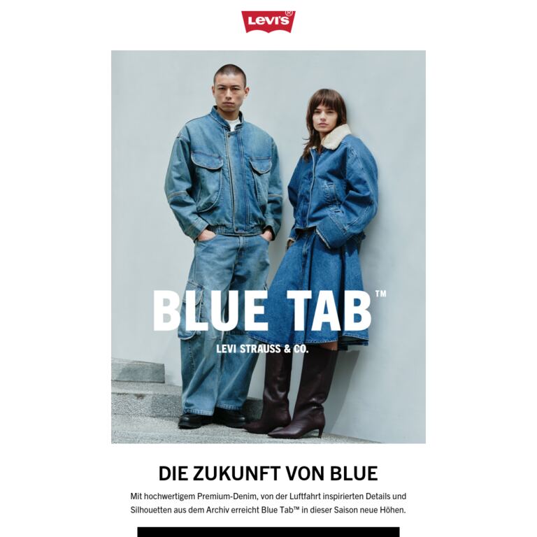 Der Style hebt ab: Die neuen Blue Tab™-Fits sind da - newsletter screenshot