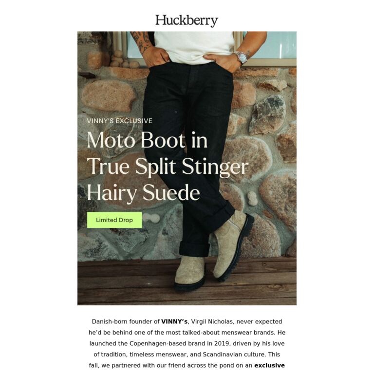 Designed in Copenhagen. Crafted in Portugal. Only Here. - newsletter screenshot