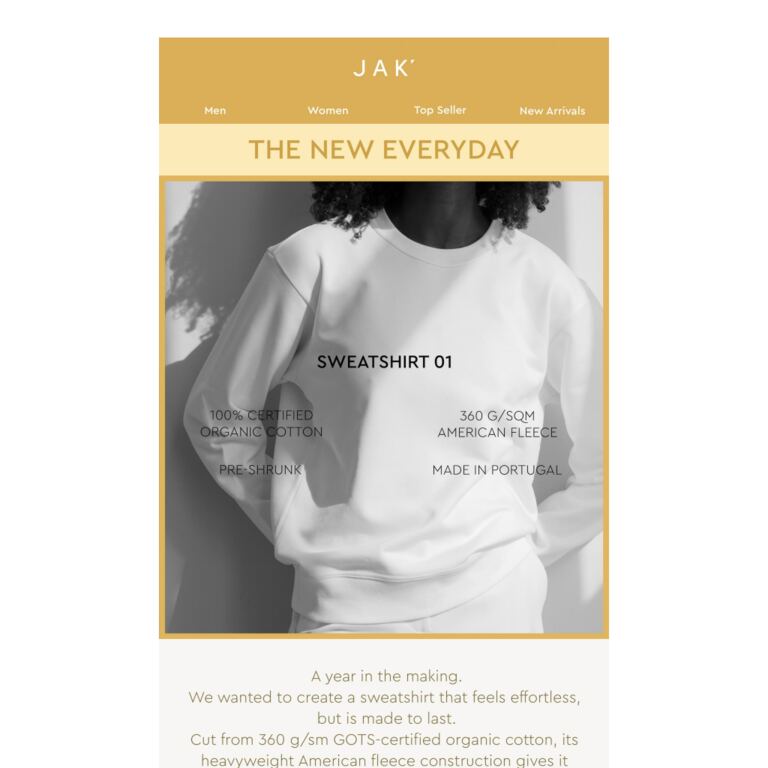Sweatshirt 01. - newsletter screenshot