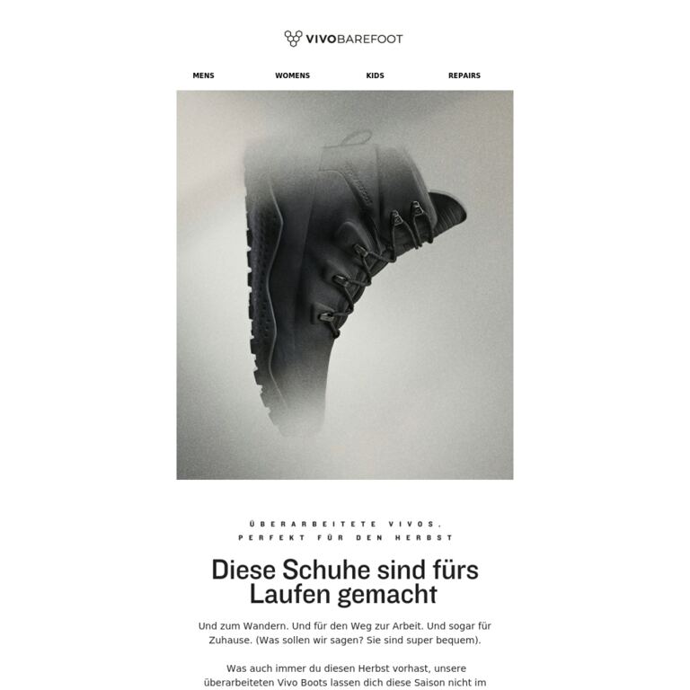 Diese Schuhe sind fürs Laufen gemacht - newsletter screenshot
