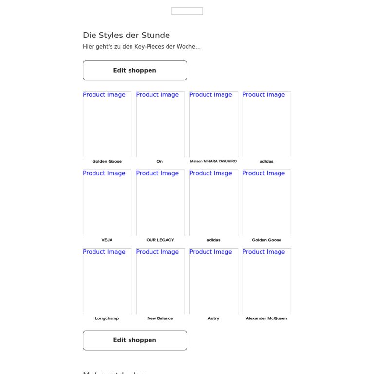 Die angesagtesten Styles - newsletter screenshot