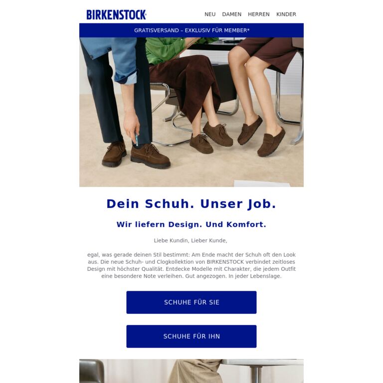 Der Schuh, der deinen Look ausmacht. - newsletter screenshot