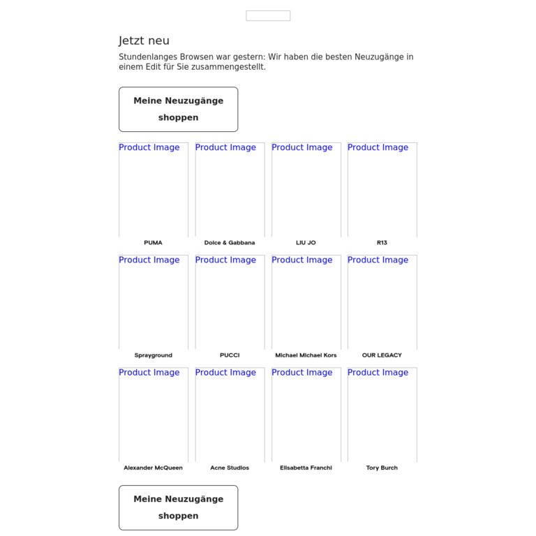 Neu und nur für Sie - newsletter screenshot