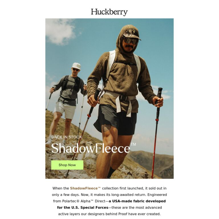 The Return of ShadowFleece™ - newsletter screenshot