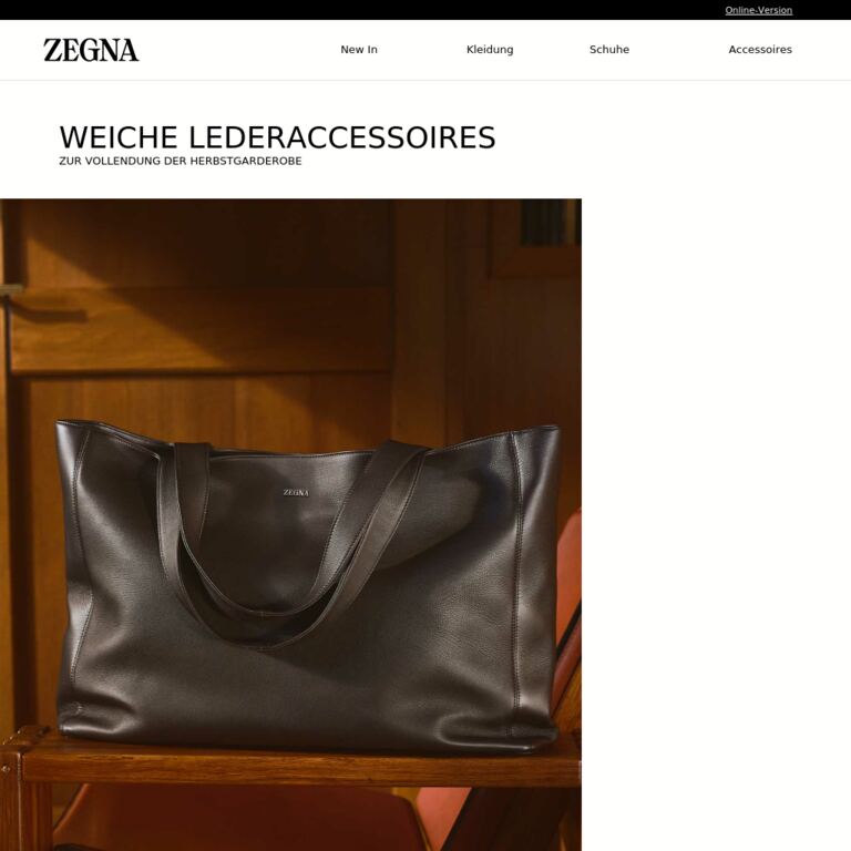 Weiche Lederaccessoires - newsletter screenshot
