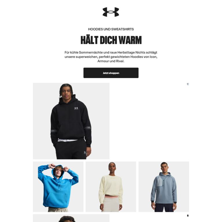 Hoodies für den Start in den Herbst - newsletter screenshot