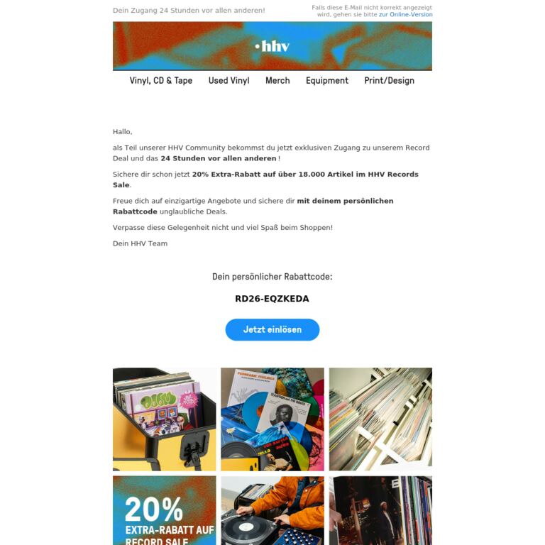 Record Deal: Exklusiver Pre-Access. Sei unter den Ersten! - newsletter screenshot