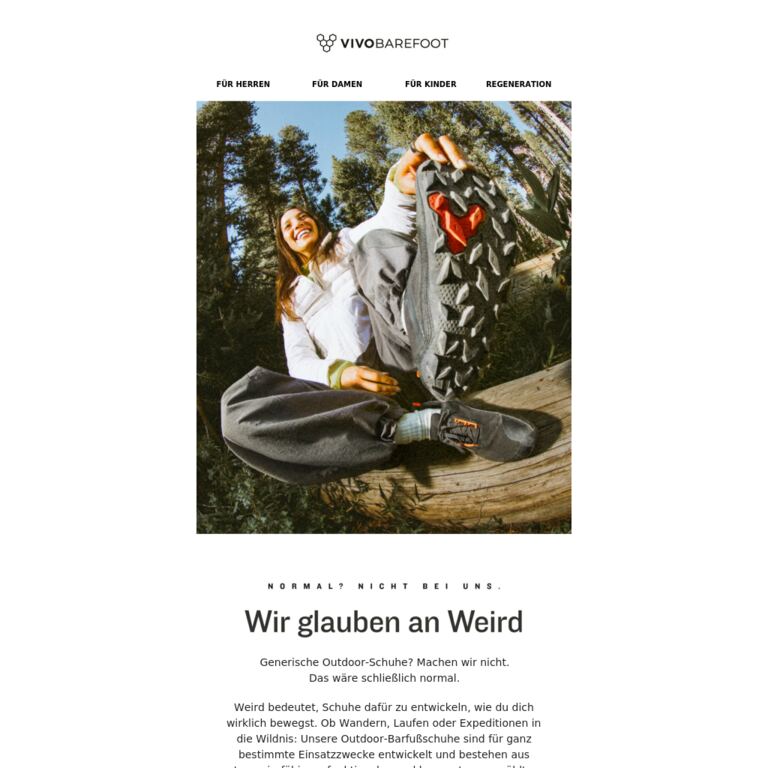 Jedes Outdoor-Abenteuer ist anders - newsletter screenshot