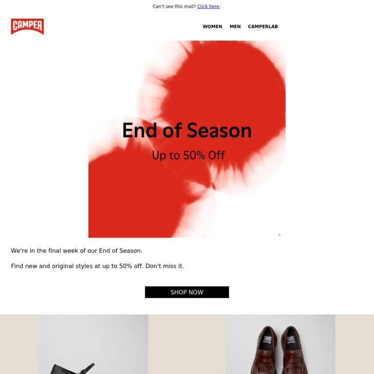 It's Our Final Week - Up to 50% - newsletter screenshot