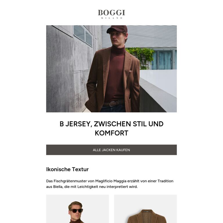 Entdecke die Blazer B Jersey - newsletter screenshot
