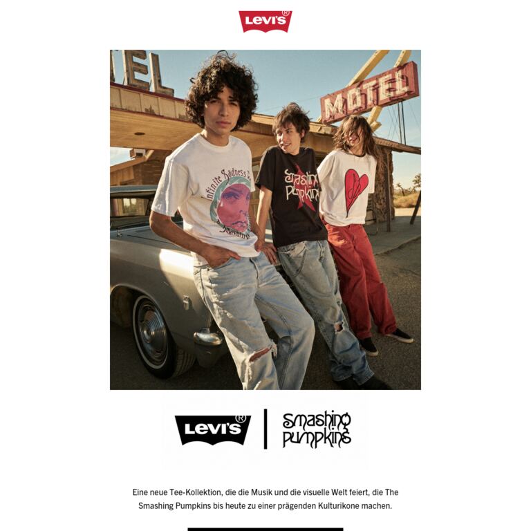Levi’s® x The Smashing Pumpkins  - newsletter screenshot
