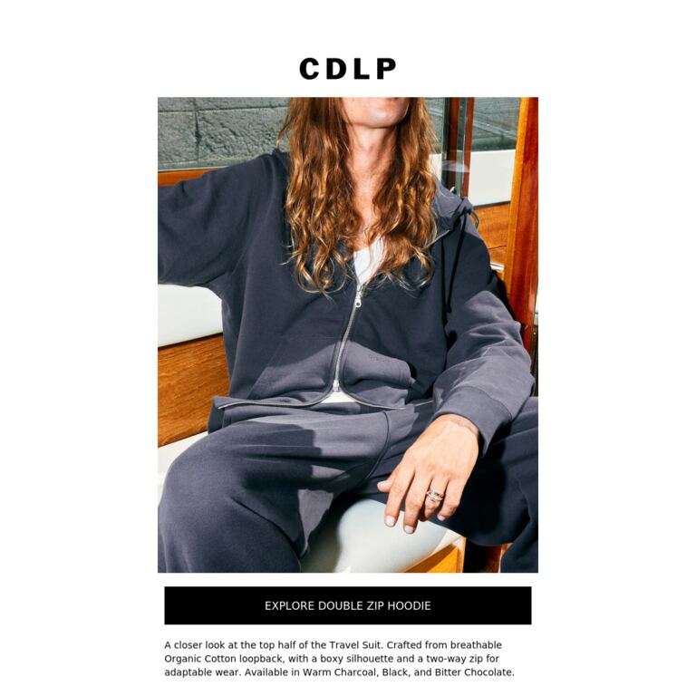 The Double Zip Hoodie - newsletter screenshot