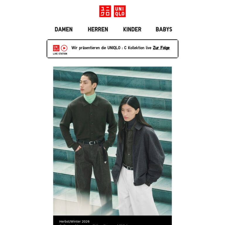 NEU | UNIQLO : C Herbst/Winter - newsletter screenshot
