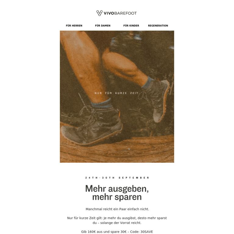 Mehr ausgeben, mehr sparen - newsletter screenshot