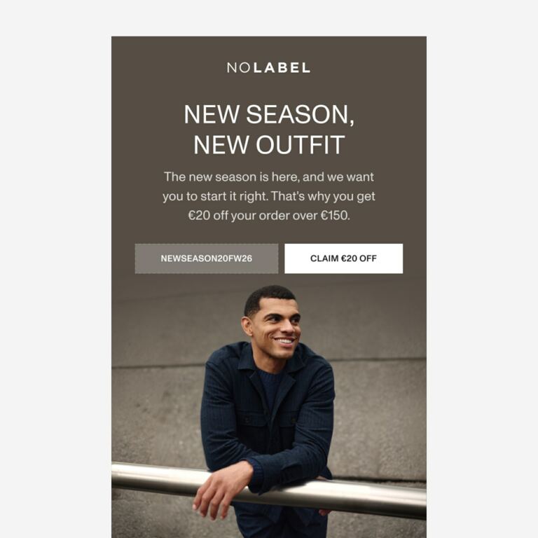 Start the new season with €20 off - newsletter screenshot