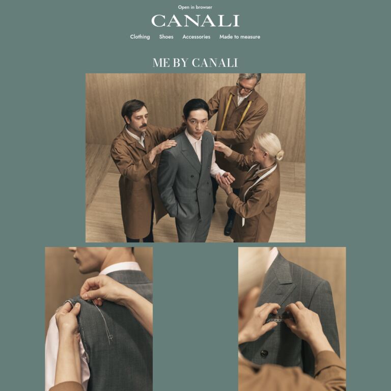 Me By Canali, Made To Measure - newsletter screenshot