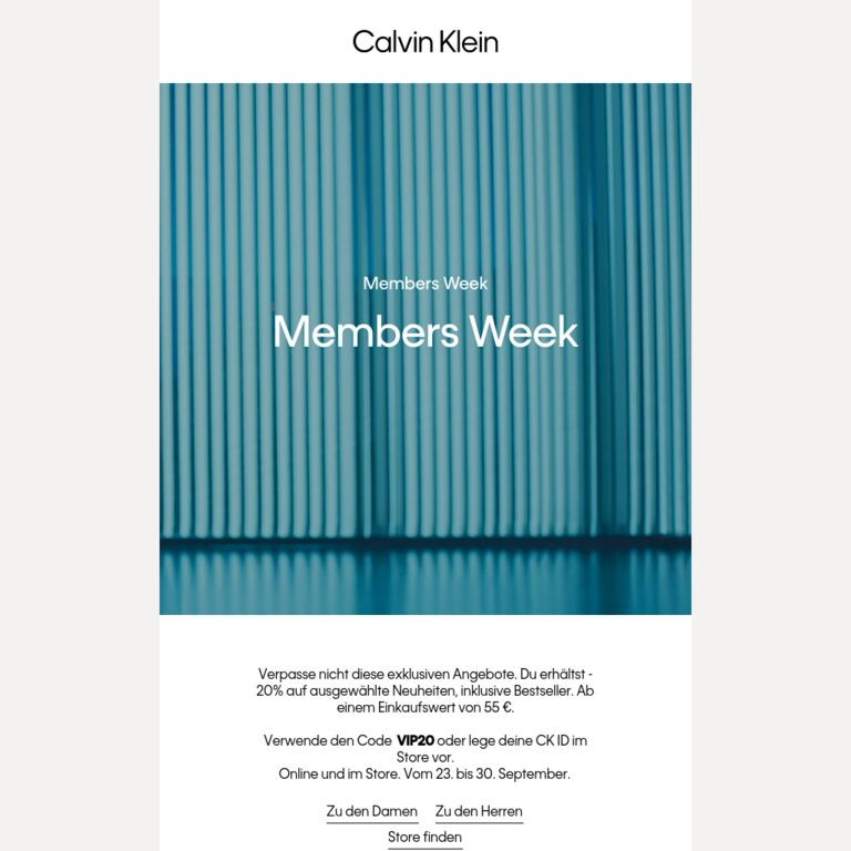 Members Week - newsletter screenshot