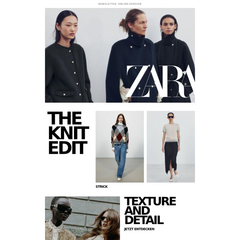 Diese Woche bei ZARA - newsletter screenshot