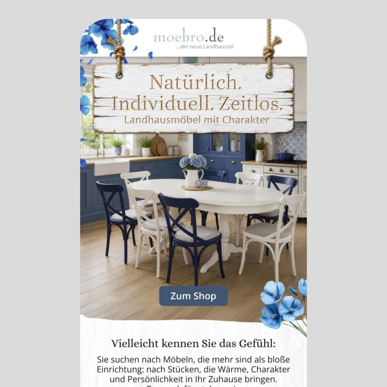Inspiration für Ihr Zuhause: Sortiment entdecken - newsletter screenshot