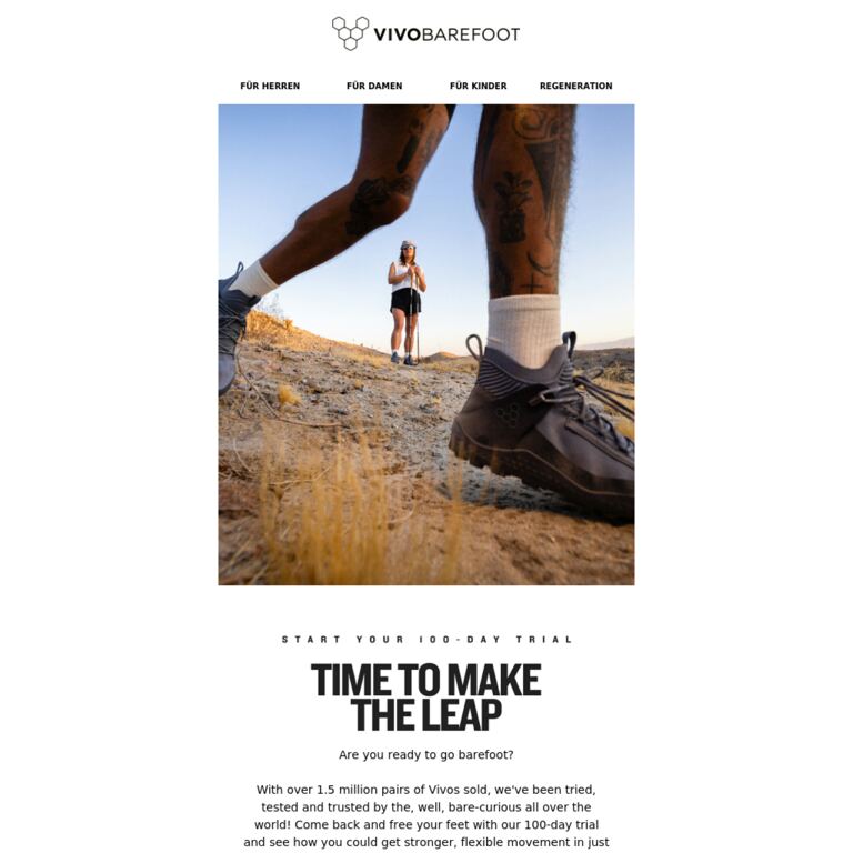 Still thinking about going barefoot? - newsletter screenshot