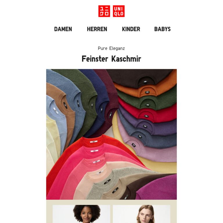 100 % Kaschmir – 100 % Eleganz - newsletter screenshot