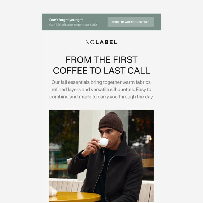 Your day-to-night wardrobe, sorted. - newsletter screenshot