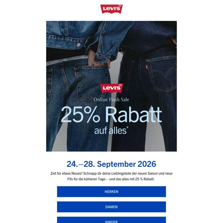 Letzte Stunden: 25 % Rabatt - newsletter screenshot