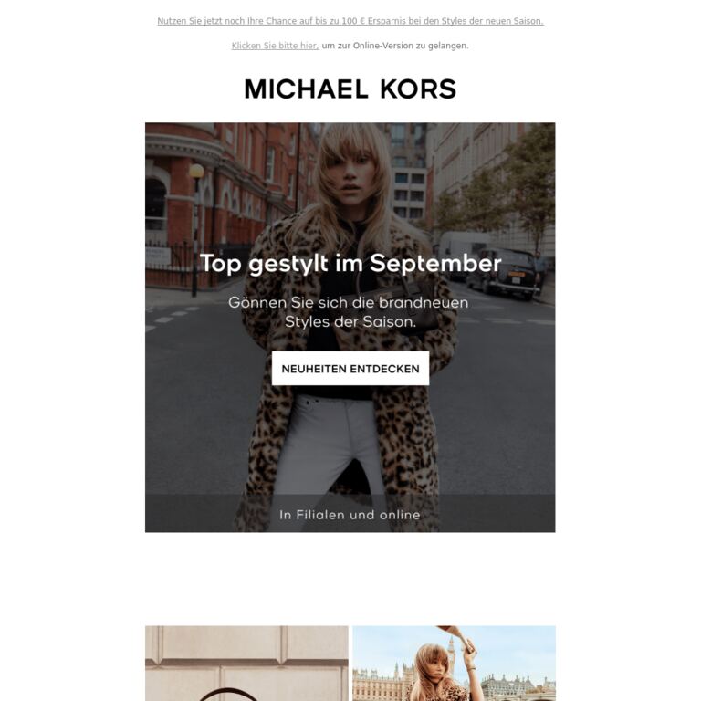 Top gestylt im September – letzter Tag unseres Shopping-Events - newsletter screenshot