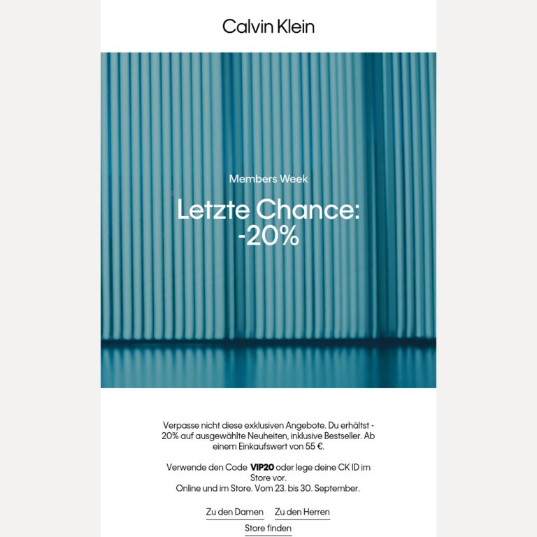 Letzte Chance: -20% - newsletter screenshot