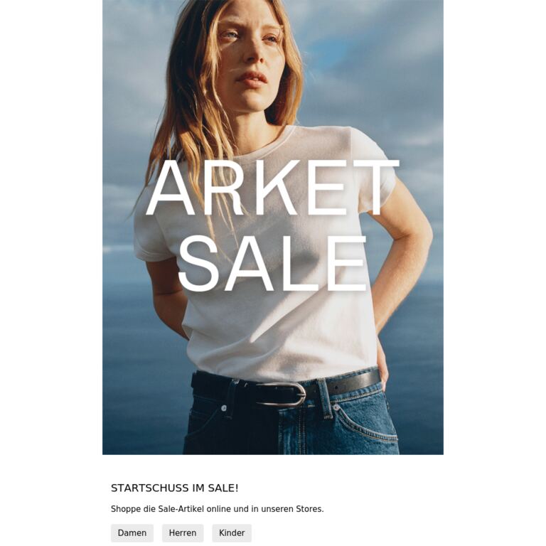 STARTSCHUSS IM SALE! - newsletter screenshot