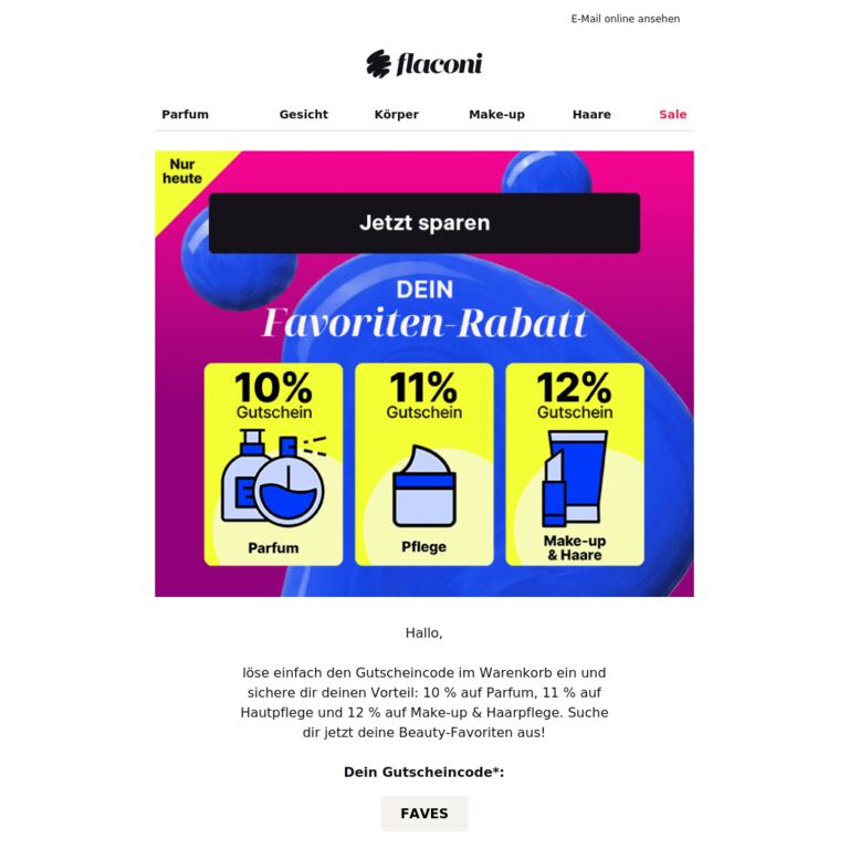 Bis zu 12 % auf deine Lieblingskategorie ✨ - newsletter screenshot