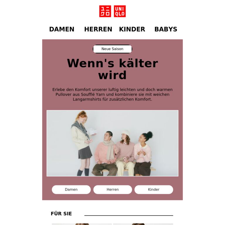 Luftig leichter Komfort - newsletter screenshot