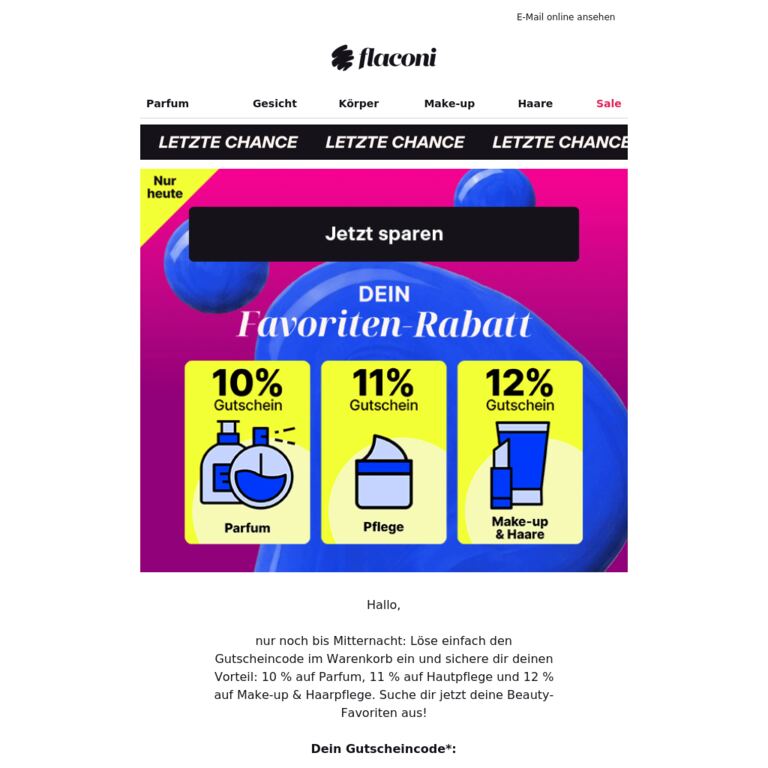 Bis Mitternacht: Bis zu 12 % auf deine Lieblingskategorie ⏰ - newsletter screenshot