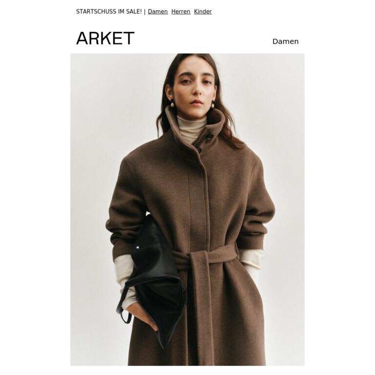 Der Mantel mit Stehkragen, einer der tonangebenden Styles des Herbstes - newsletter screenshot