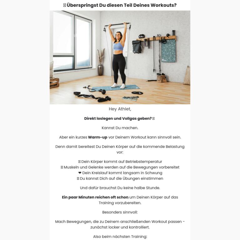 🔥 Überspringst Du diesen Teil Deines Workouts? - newsletter screenshot