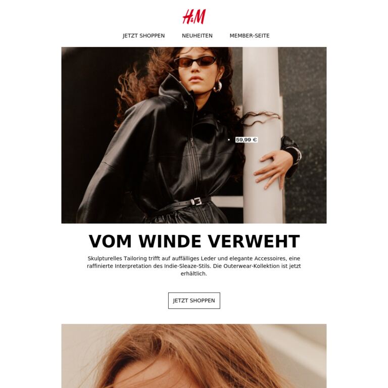 Neu: Outerwear-Edit - newsletter screenshot