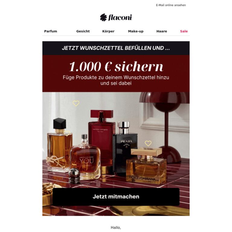 ❤️ Beauty-Favoriten im Wert von 1.000 € sichern - newsletter screenshot