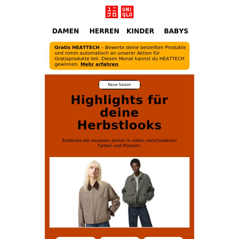 Muster für den Herbst - newsletter screenshot