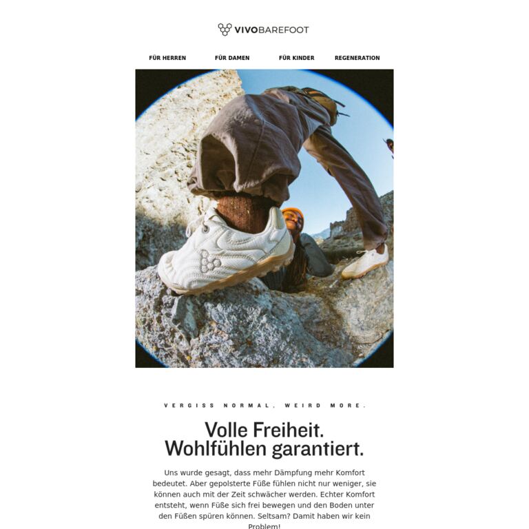 Gemütlich muss nicht gepolstert bedeuten. - newsletter screenshot