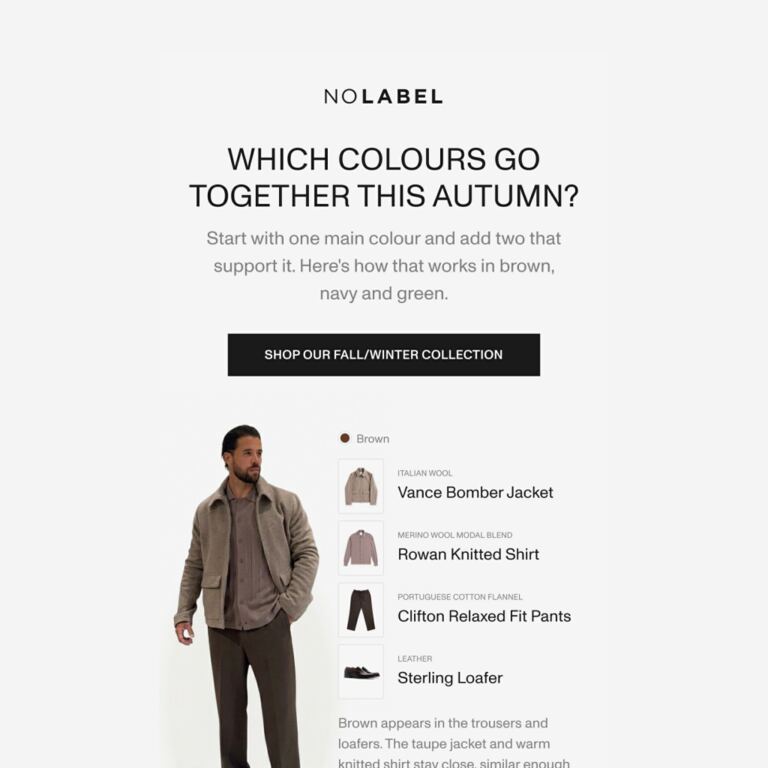 Build your autumn look like this - newsletter screenshot
