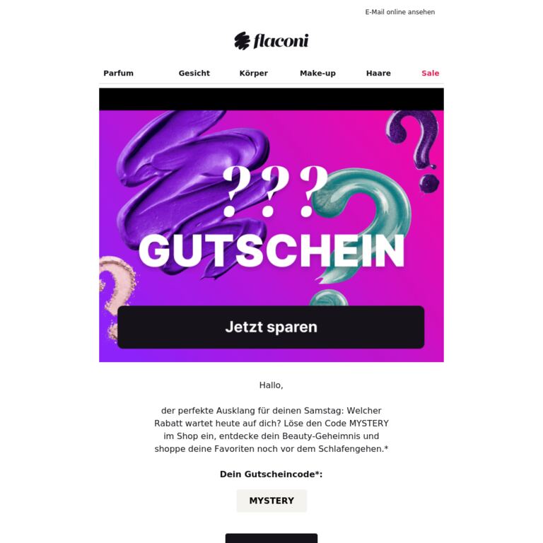 Gönn dir was mit deinem Gutschein 🌙 - newsletter screenshot