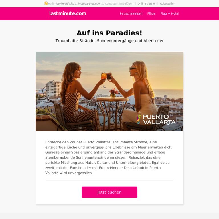Puerto Vallarta. Hier und jetzt! - newsletter screenshot