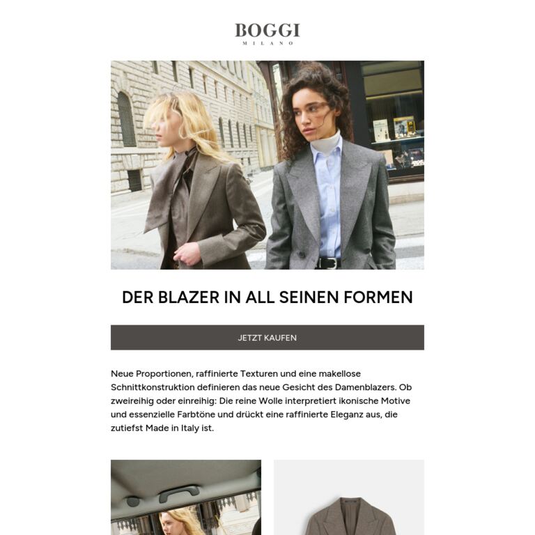 Entdecken Sie die neuen Damenblazer - newsletter screenshot