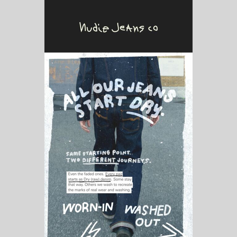 Meet our Worn-in and Washed Out washes. - newsletter screenshot