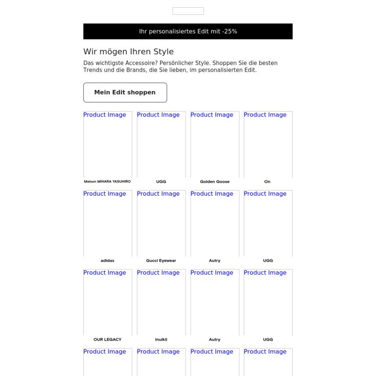 Mein Style, mein Edit - newsletter screenshot