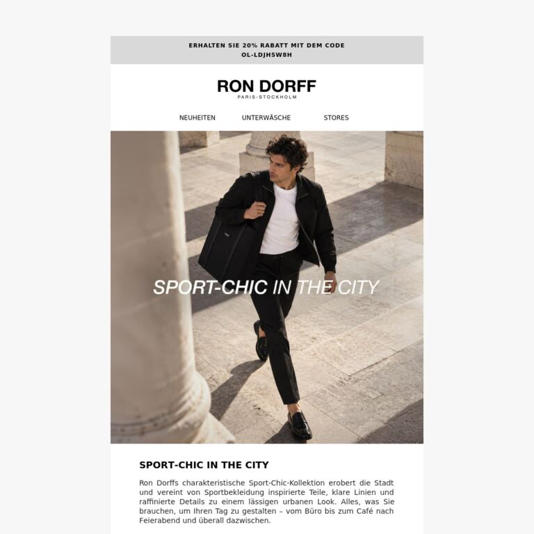 Sport-Chic in the City - newsletter screenshot