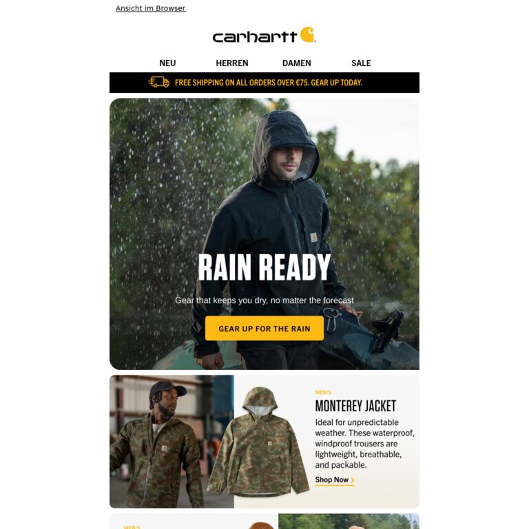 The Forecast Calls for Better Outerwear - newsletter screenshot