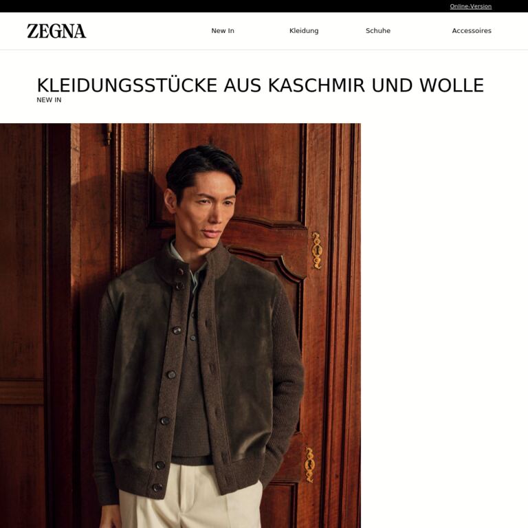 New in: Kleidungsstücke aus Kaschmir und Wolle - newsletter screenshot